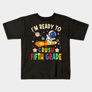 Ready To Crush 5th Grade Boys Astronaut Back To School Kids T-Shirt